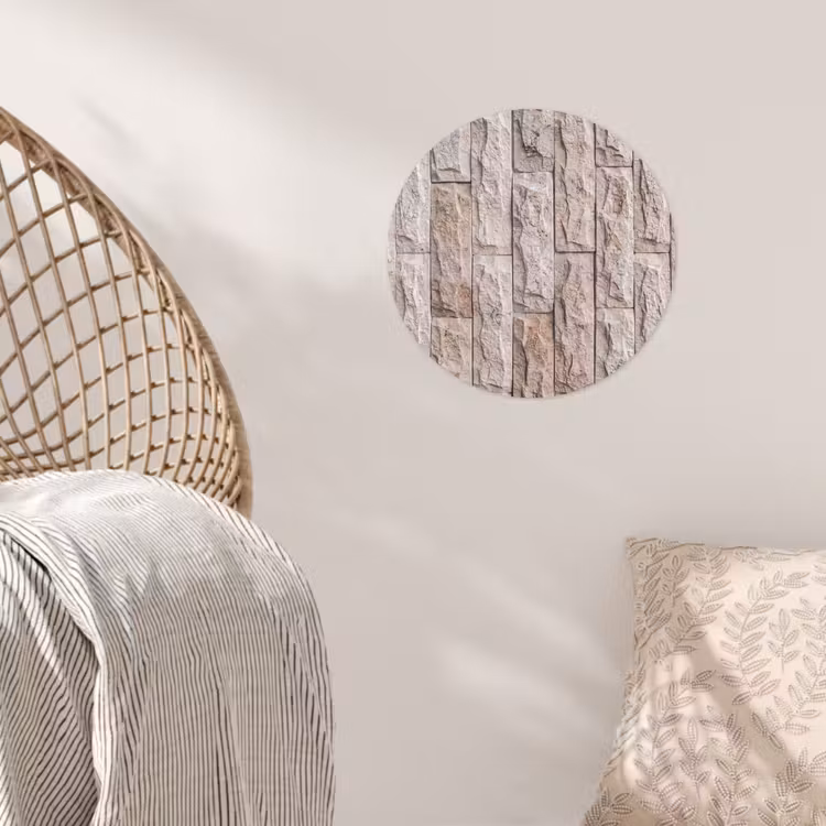Behangcirkel - Muur - Steen - Ruw - Beige - Textuur — 5