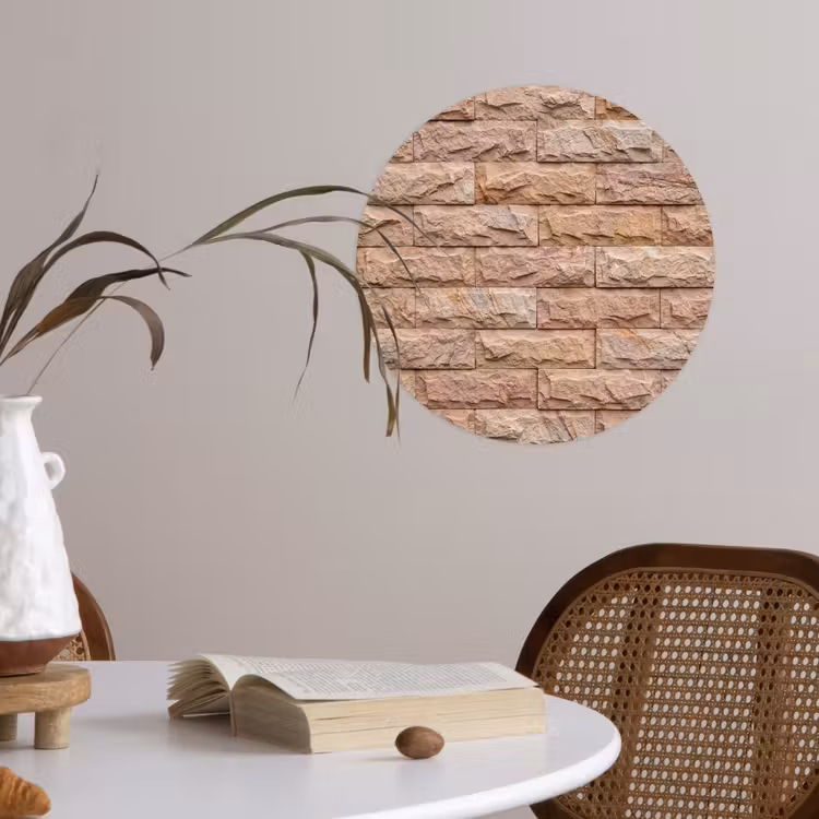 Behangcirkel - Muur - Steen - Ruw - Textuur - Beige — 4