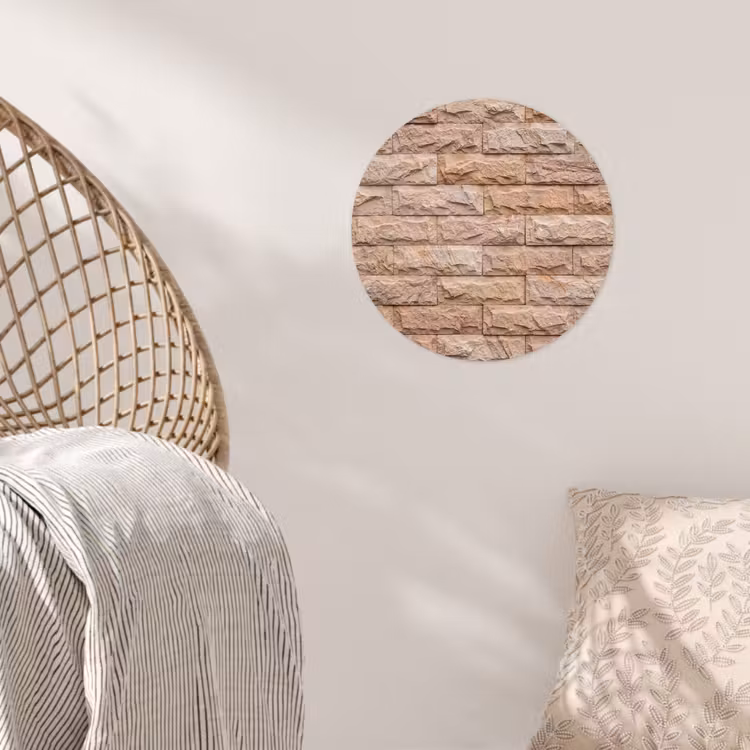 Behangcirkel - Muur - Steen - Ruw - Textuur - Beige — 5