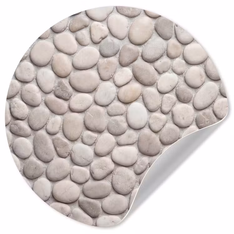 Behangcirkel - Steen - Kiezel - Natuur - Minimalistisch - Beige — 1