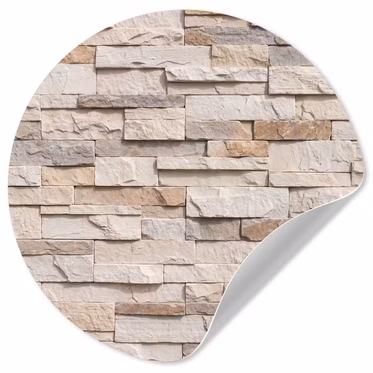 Behangcirkel - Steen - Muur - Textuur - Rustiek - Beige — 1
