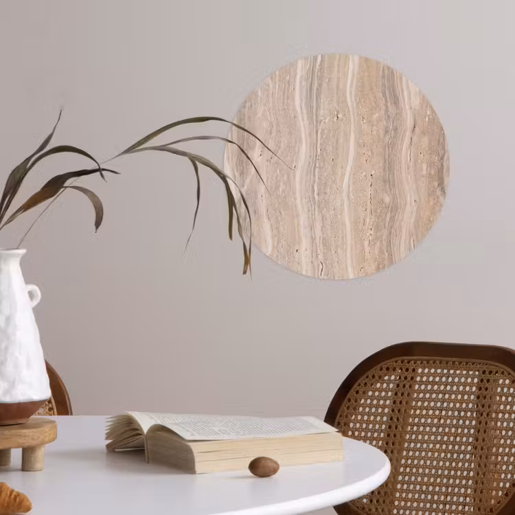 Behangcirkel - Steen - Patroon - Textuur - Natuurlijk - Beige — 4
