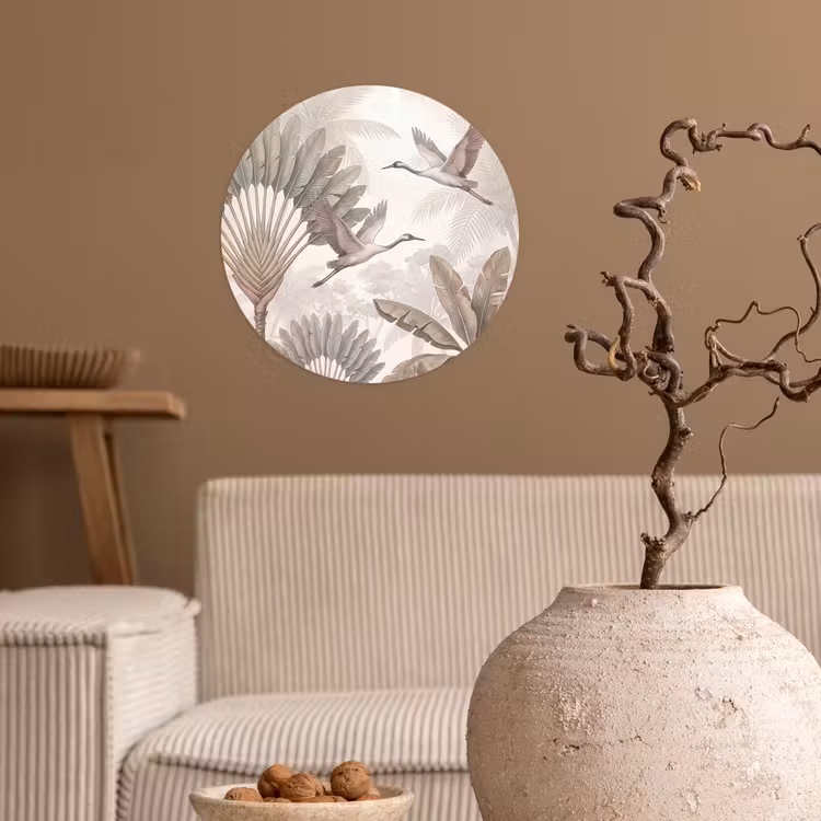 Behangcirkel - Vogel - Tropisch - Jungle - Natuur - Beige — 2