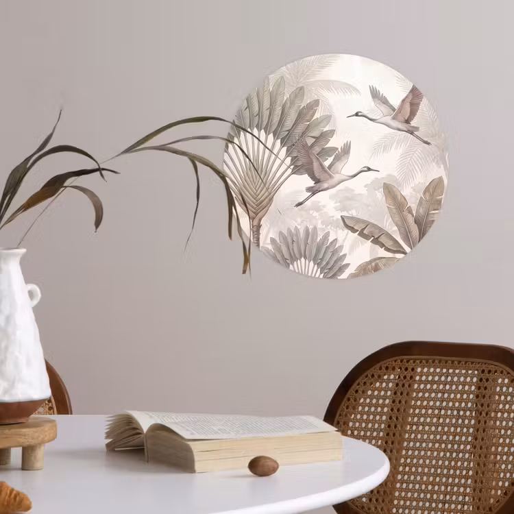 Behangcirkel - Vogel - Tropisch - Jungle - Natuur - Beige — 4