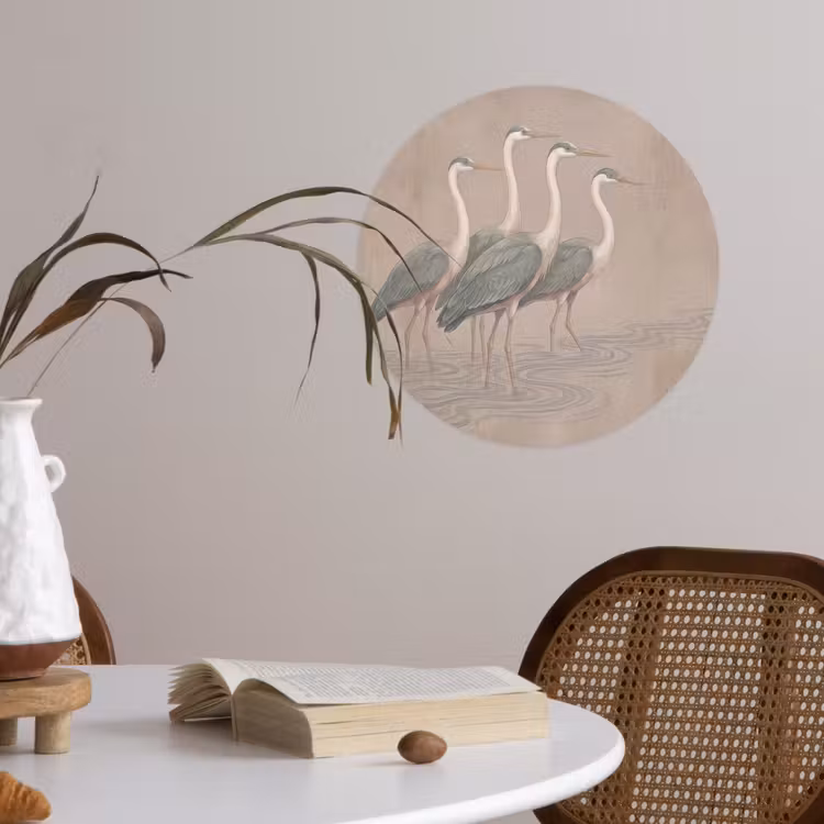 Behangcirkel - Vogel - Water - Natuur - Vintage — 4
