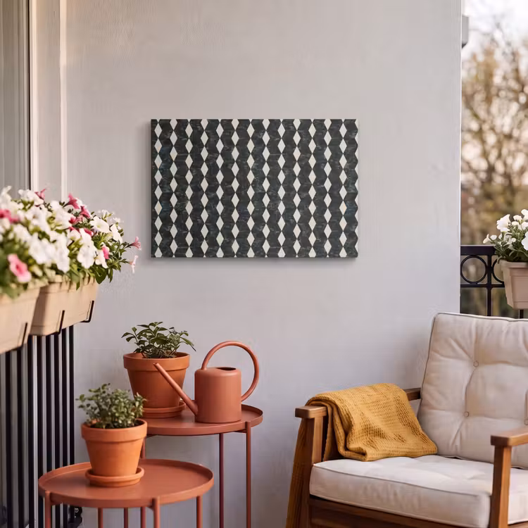 Buiten canvas - Geometrisch - Patroon - Marmer - Groen — 4