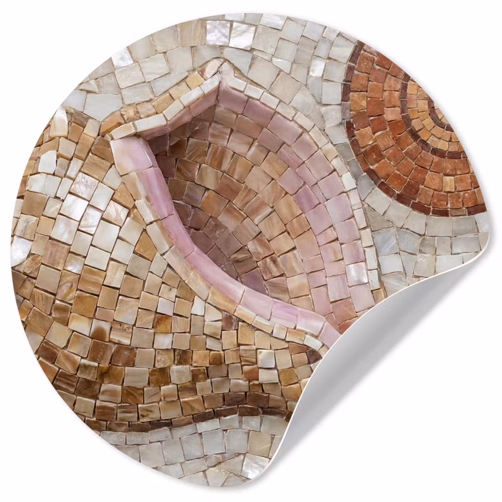Behangcirkel - Schelp - Mozaïek - Zee - Beige - Modern — 1