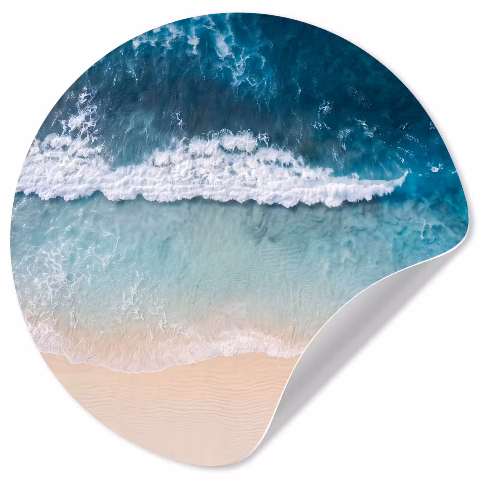 Behangcirkel - Strand - Zee - Golven - Natuur - Blauw — 1