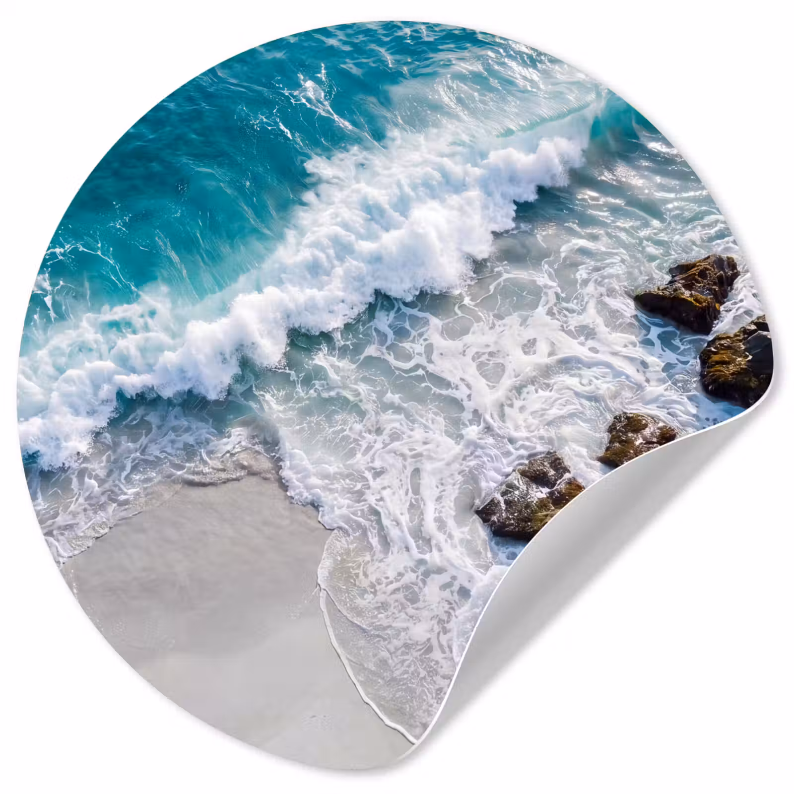 Behangcirkel - Zee - Golf - Strand - Natuur - Blauw — 1