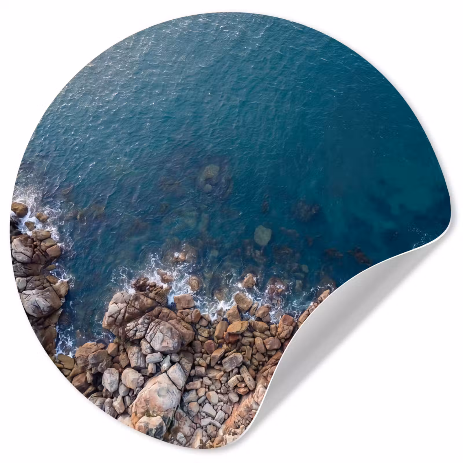 Behangcirkel - Zee - Kustlijn - Natuur - Abstract - Blauw — 1