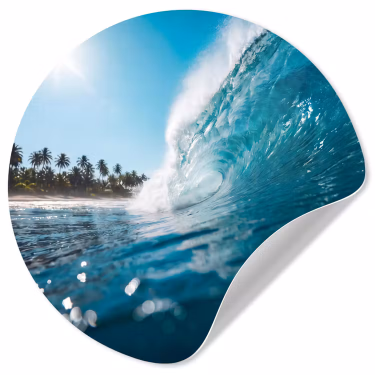 Behangcirkel - Oceaan - Golf - Strand - Natuur - Blauw — 1