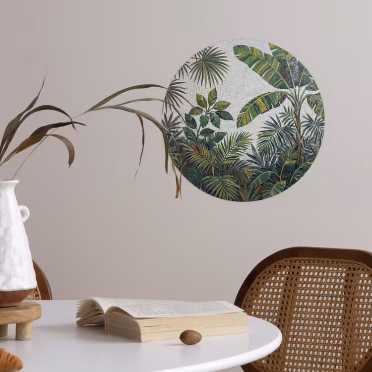 Behangcirkel - Planten - Tropisch - Mozaïek - Groen - Natuur — 4