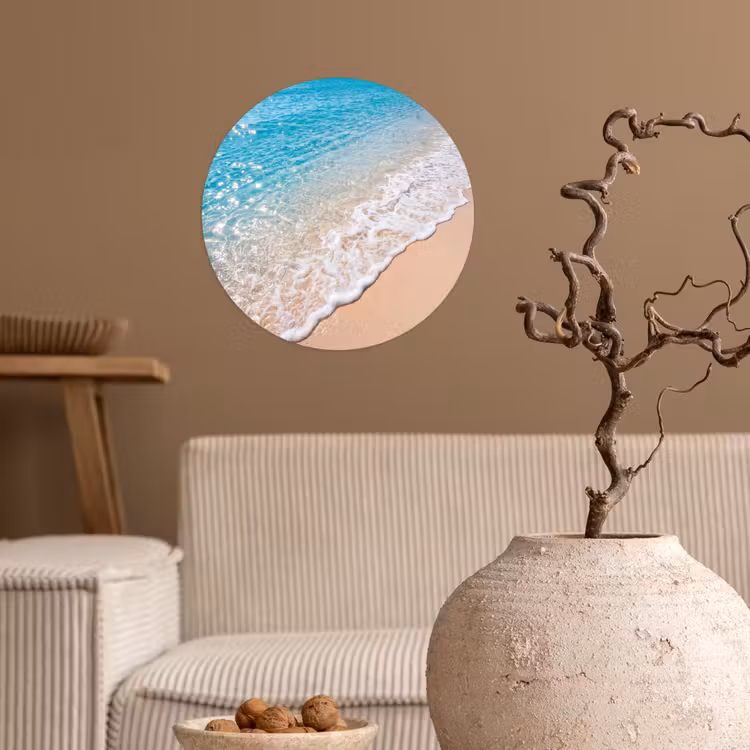 Behangcirkel - Strand - Water - Natuur - Blauw - Beige — 2