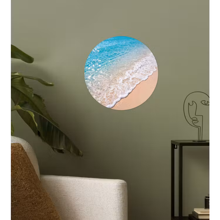 Behangcirkel - Strand - Water - Natuur - Blauw - Beige — 3