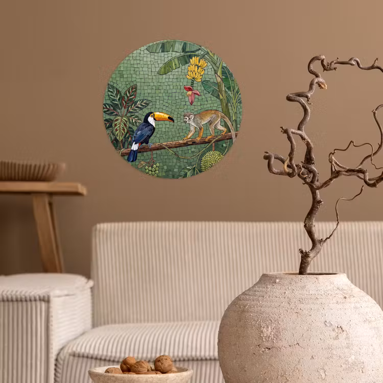 Behangcirkel - Vogel - Dier - Jungle - Mozaïek - Natuur — 2