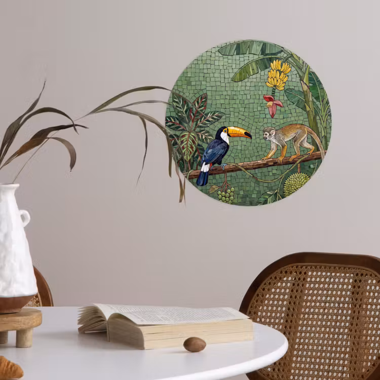 Behangcirkel - Vogel - Dier - Jungle - Mozaïek - Natuur — 4