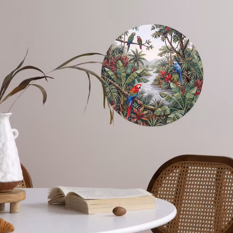 Behangcirkel - Vogel - Jungle - Natuur - Mozaïek - Groen — 4