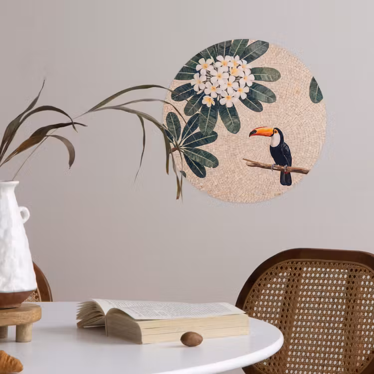 Behangcirkel - Vogel - Mozaïek - Tropisch - Natuur - Kleurrijk — 4
