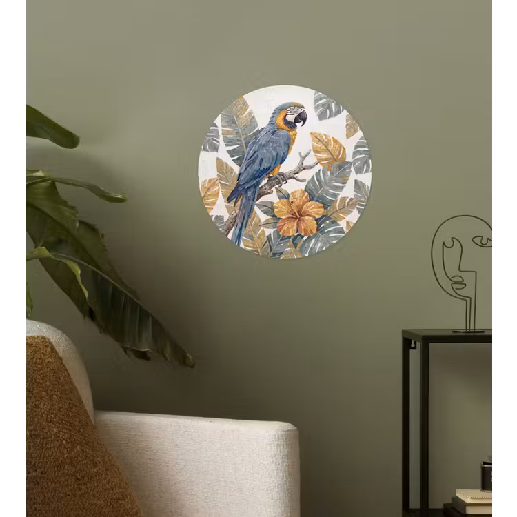 Behangcirkel - Vogel - Tak - Natuur - Mozaïek - Blauw — 3