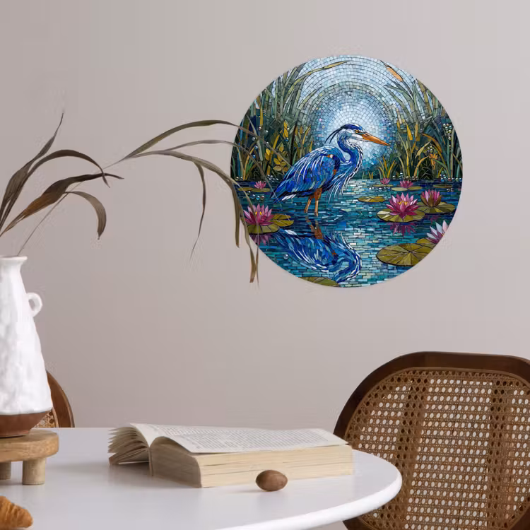 Behangcirkel - Vogel - Water - Natuur - Abstract - Blauw — 4