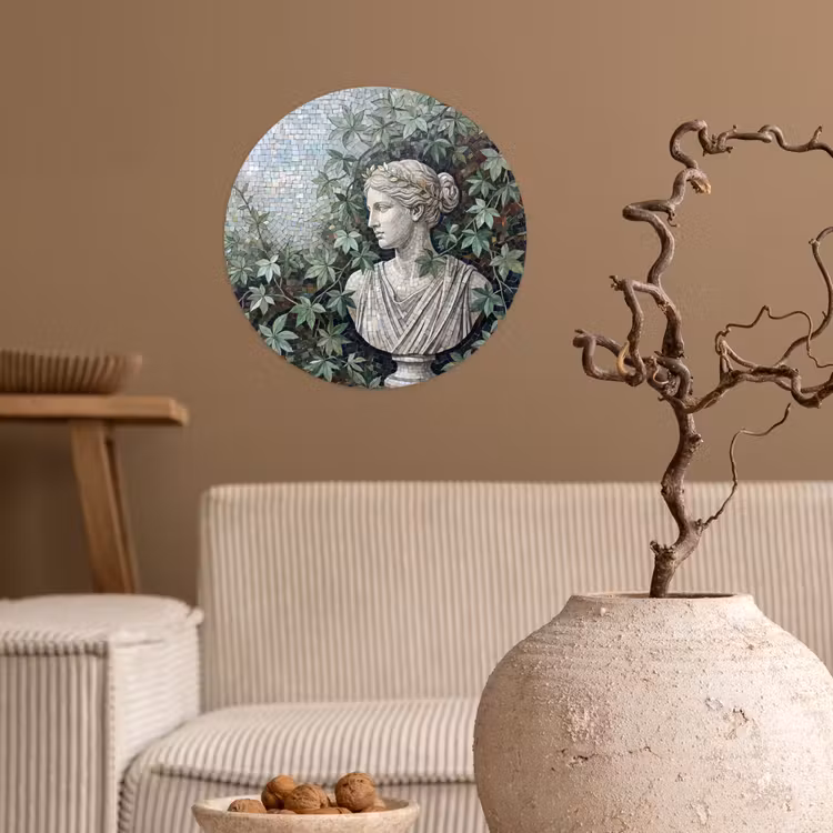 Behangcirkel - Vrouw - Klassiek - Mozaiëk - Natuur - Groen — 2