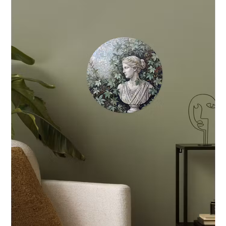 Behangcirkel - Vrouw - Klassiek - Mozaiëk - Natuur - Groen — 3