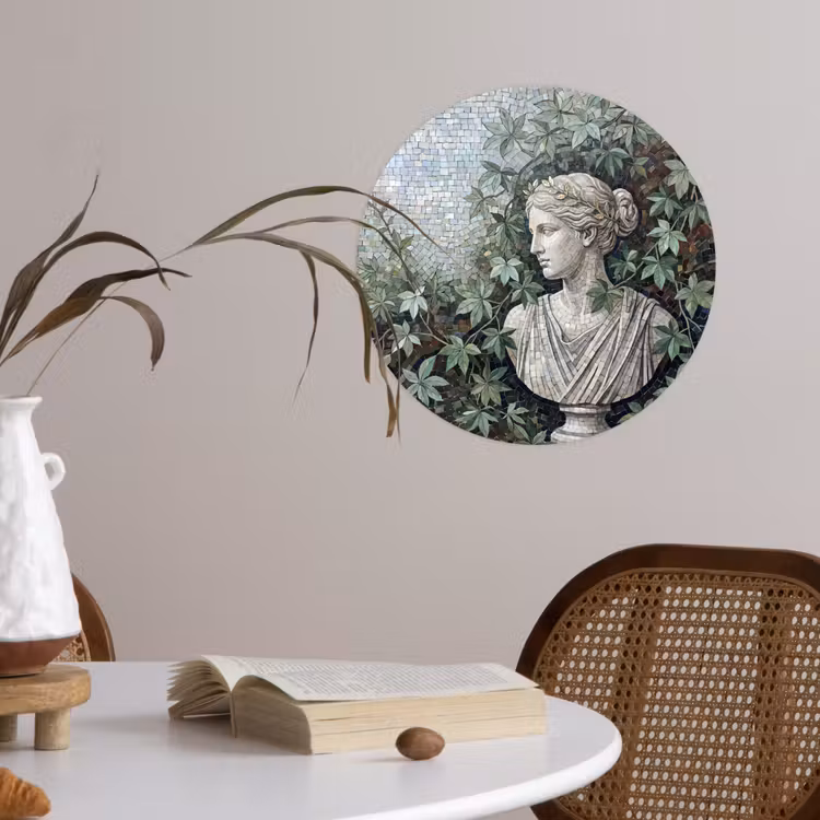 Behangcirkel - Vrouw - Klassiek - Mozaiëk - Natuur - Groen — 4