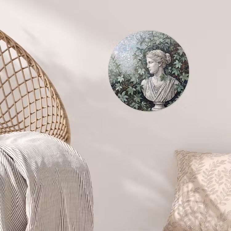 Behangcirkel - Vrouw - Klassiek - Mozaiëk - Natuur - Groen — 5