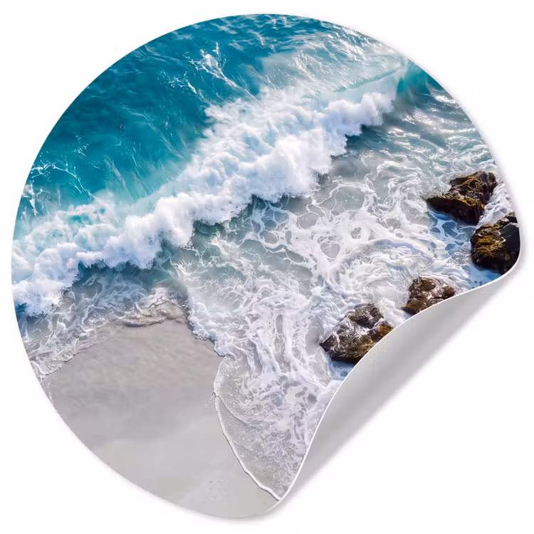 Behangcirkel - Zee - Golf - Strand - Natuur - Blauw — 1