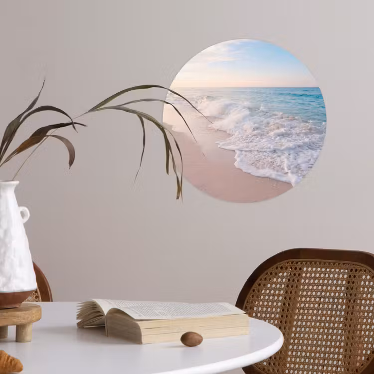 Behangcirkel - Zee - Golven - Strand - Natuur - Wit — 4
