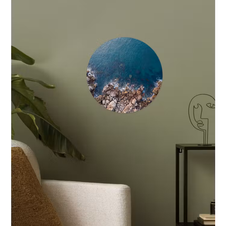 Behangcirkel - Zee - Kustlijn - Natuur - Abstract - Blauw — 3
