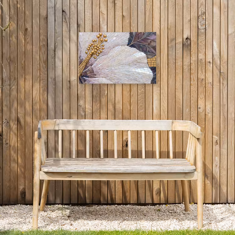 Buiten canvas - Bloemen - Mozaïek - Kunst - Modern - Goud — 3