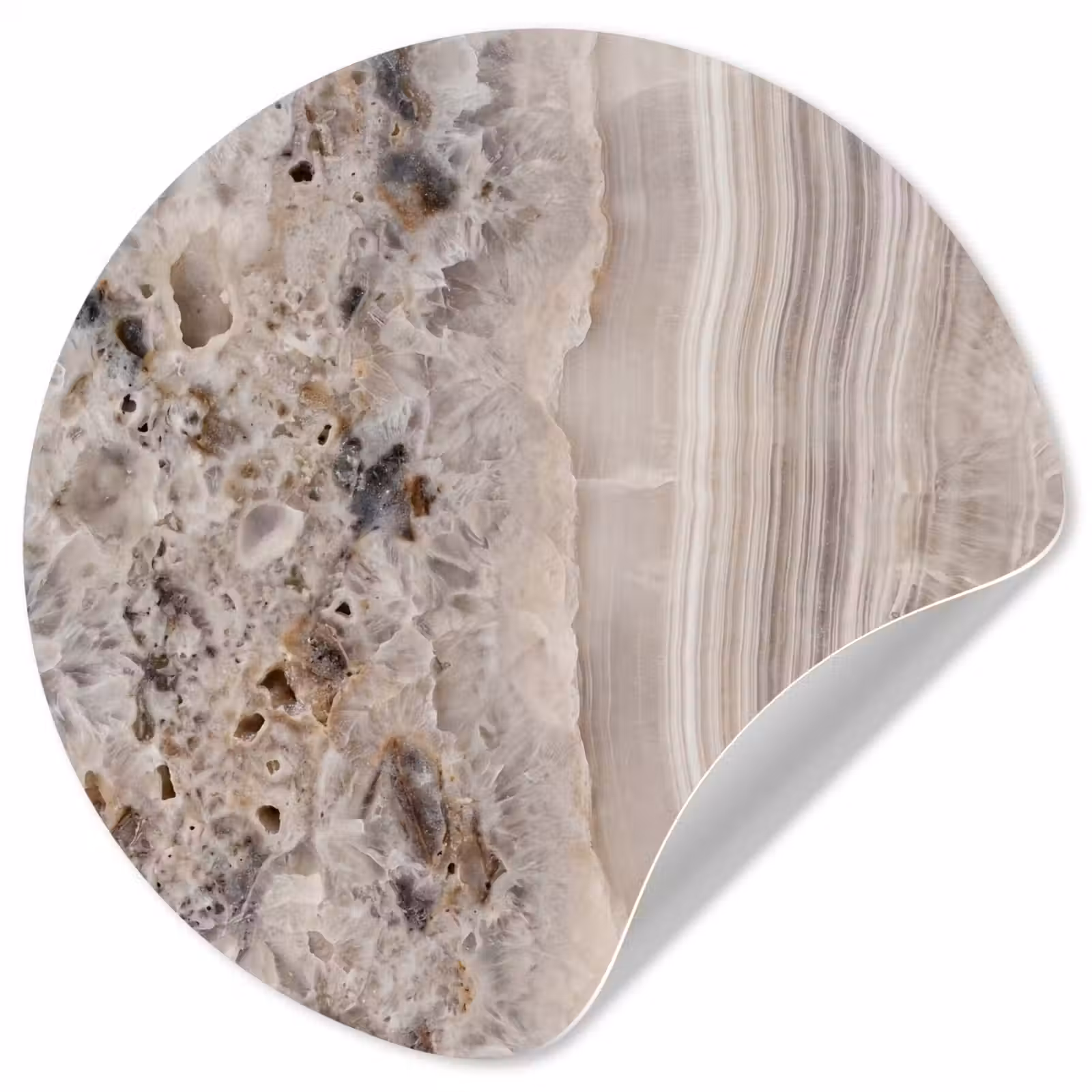 Behangcirkel - Steen - Textuur - Abstract - Beige - Wit — 1
