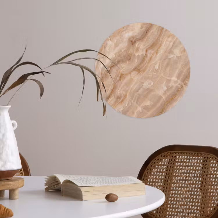 Behangcirkel - Steen - Ader - Natuur - Modern - Beige — 4
