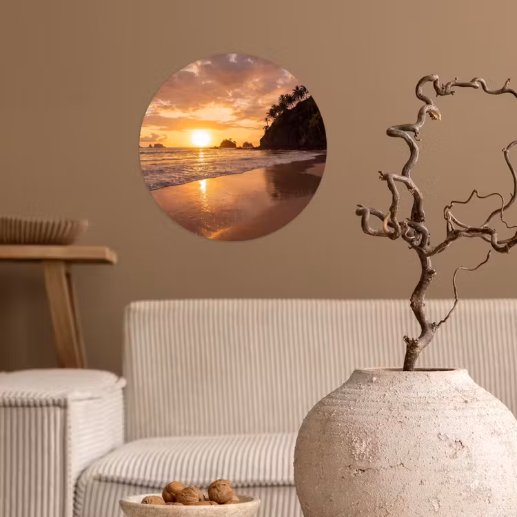 Behangcirkel - Strand - Zonsondergang - Natuur - Tropisch - Oranje — 2