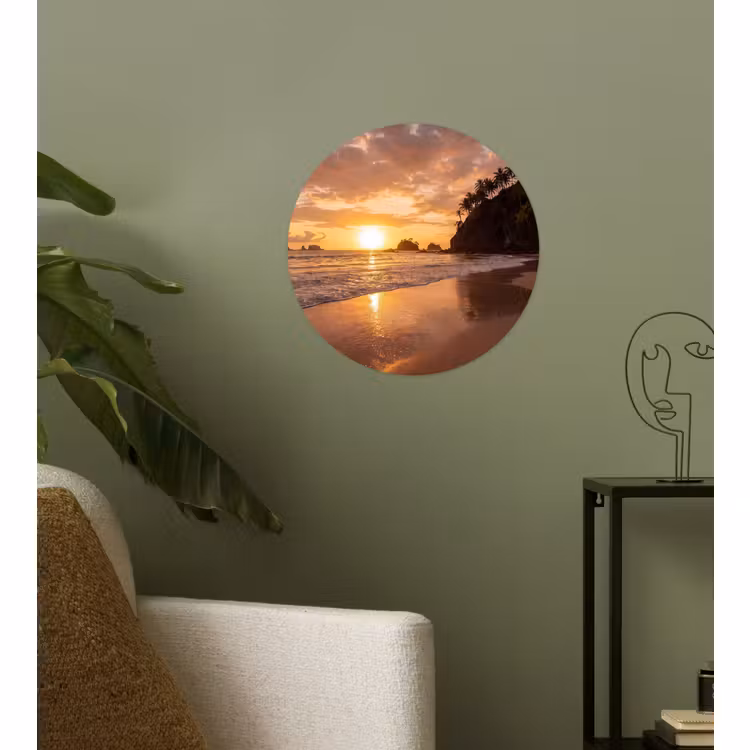 Behangcirkel - Strand - Zonsondergang - Natuur - Tropisch - Oranje — 3
