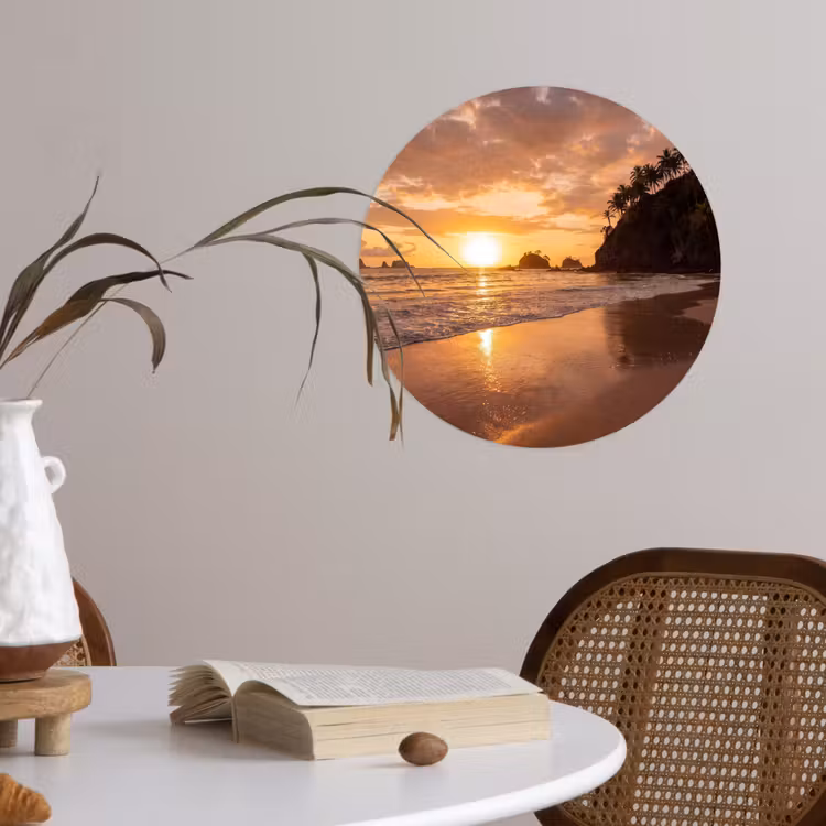 Behangcirkel - Strand - Zonsondergang - Natuur - Tropisch - Oranje — 4