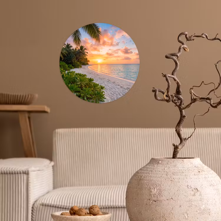 Behangcirkel - Strand - Zonsondergang - Palmbomen - Tropisch - Natuur — 2