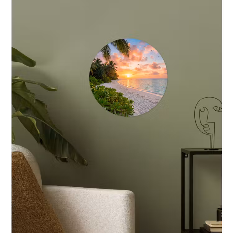 Behangcirkel - Strand - Zonsondergang - Palmbomen - Tropisch - Natuur — 3