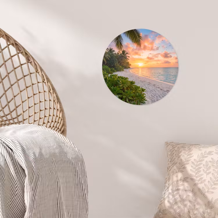 Behangcirkel - Strand - Zonsondergang - Palmbomen - Tropisch - Natuur — 5