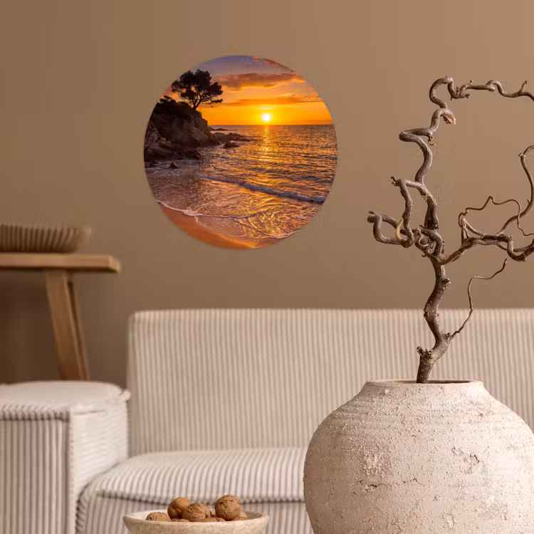 Behangcirkel - Zee - Kust - Zonsondergang - Natuur - Oranje — 2