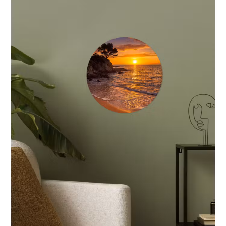 Behangcirkel - Zee - Kust - Zonsondergang - Natuur - Oranje — 3