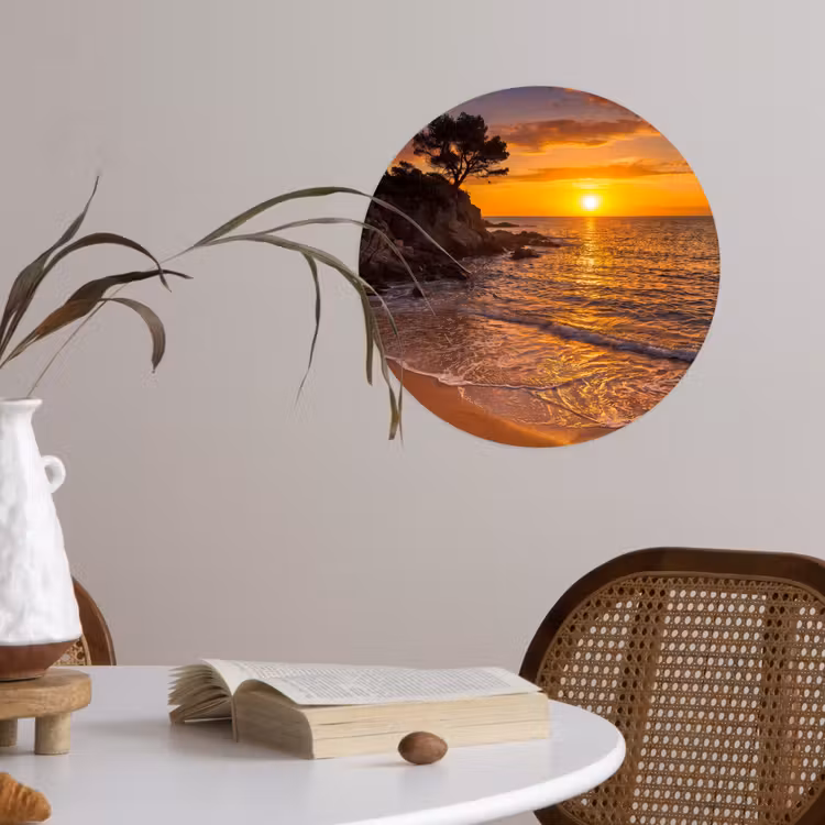 Behangcirkel - Zee - Kust - Zonsondergang - Natuur - Oranje — 4