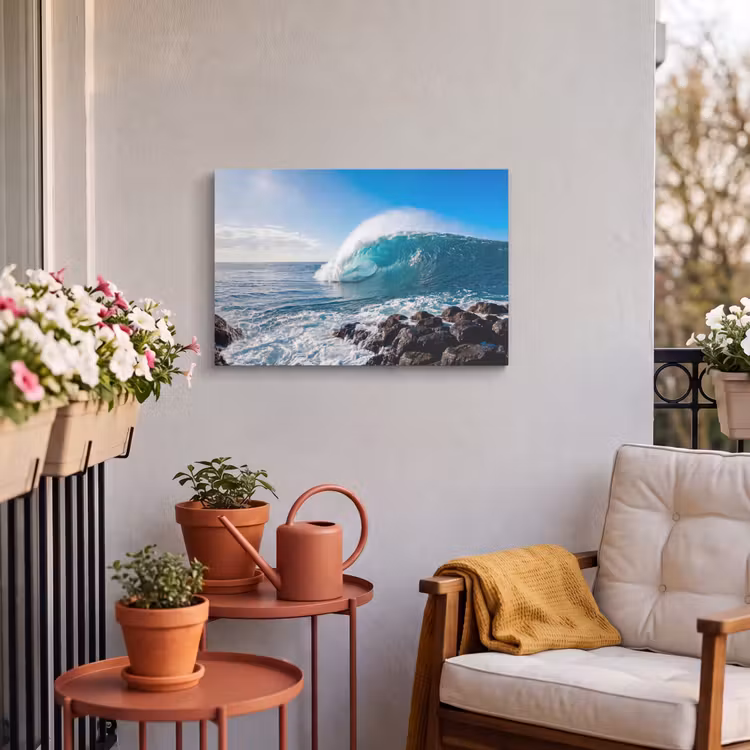 Buiten canvas - Golf - Oceaan - Brekend - Water - Blauw — 4