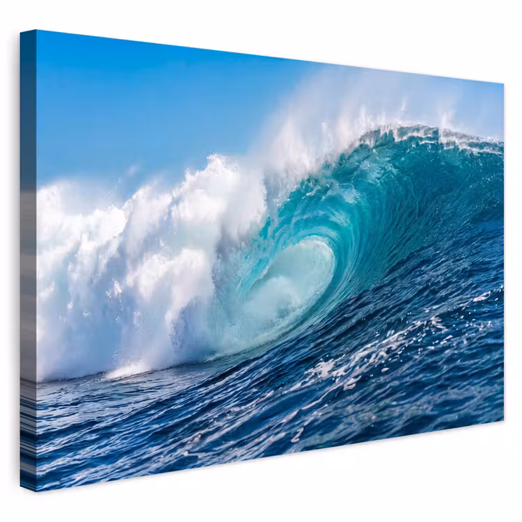Buiten canvas - Golf - Oceaan - Water - Dynamisch - Blauw — 1