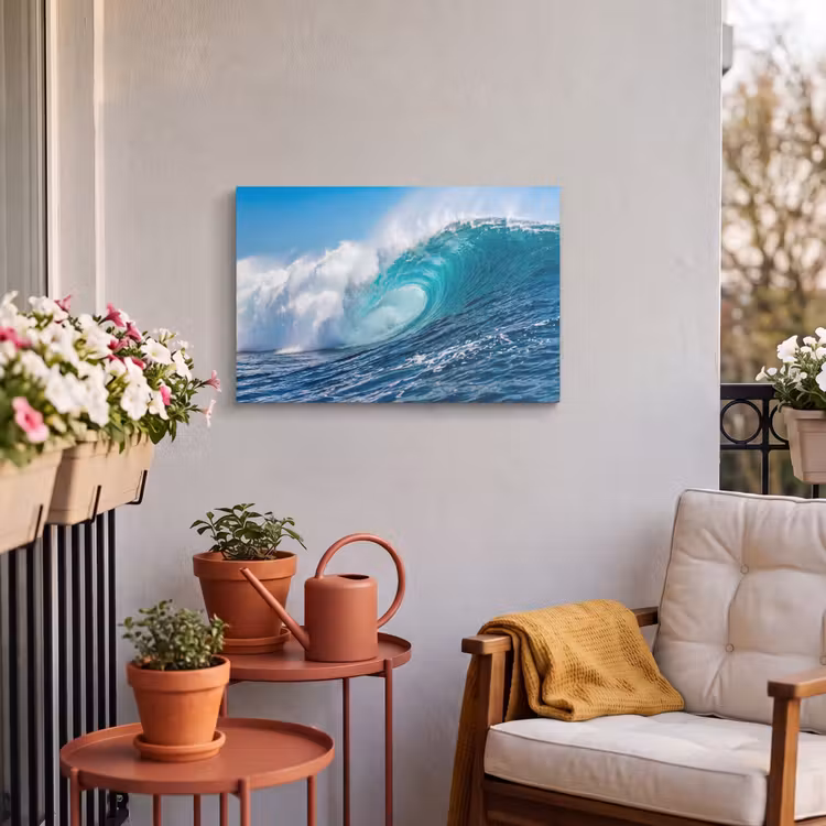 Buiten canvas - Golf - Oceaan - Water - Dynamisch - Blauw — 4