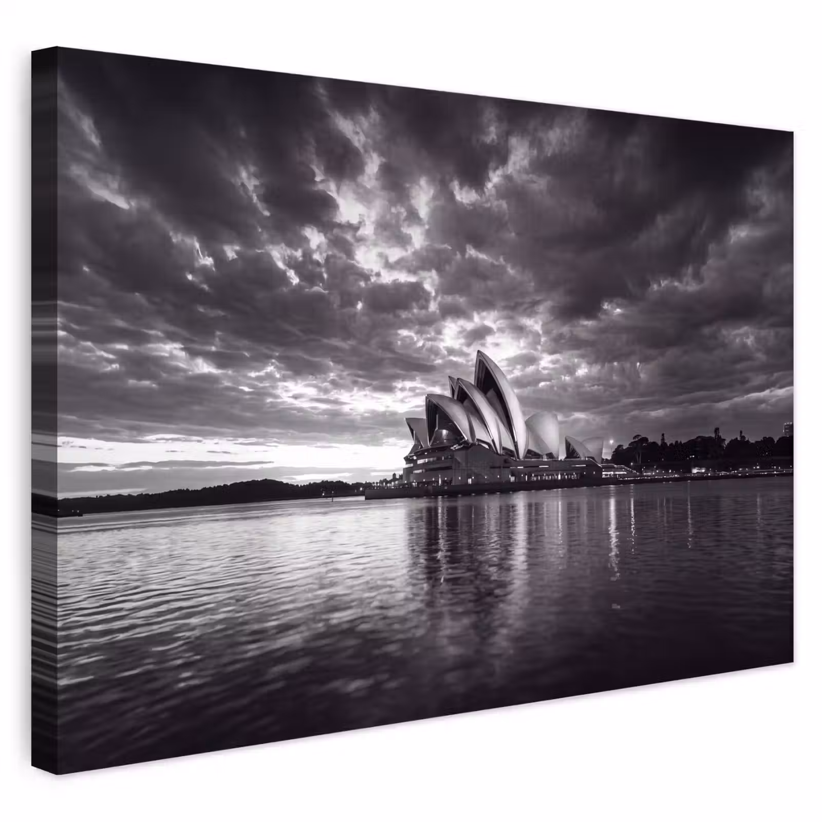 Buiten canvas - Architectuur - Water - Stad - Modern - Zwart-wit — 1
