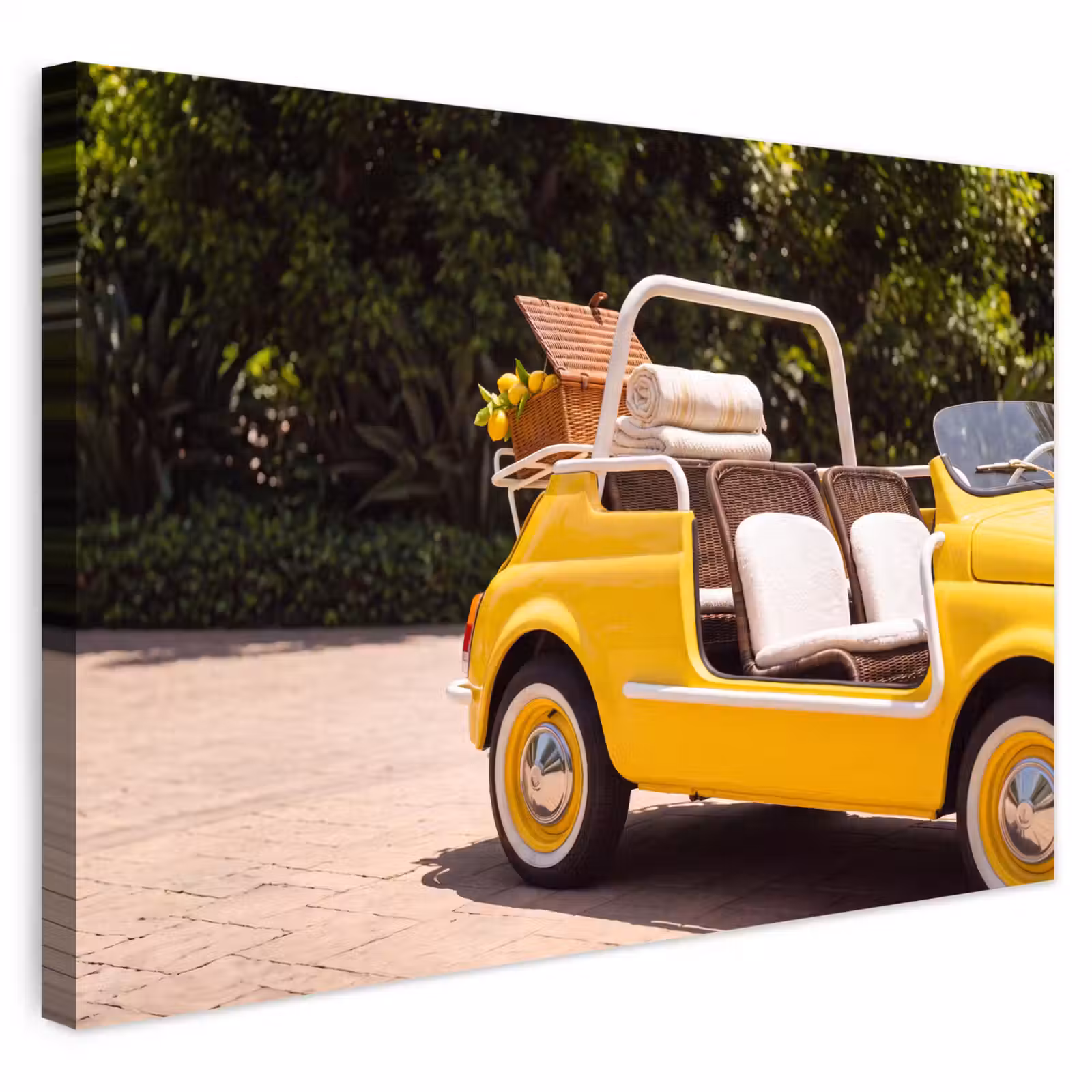 Buiten canvas - Auto - Picknick - Zomer - Geel — 1