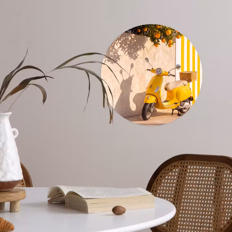 Behangcirkel - Scooter - Natuur - Zomer - Geel - Mediterraan — 4