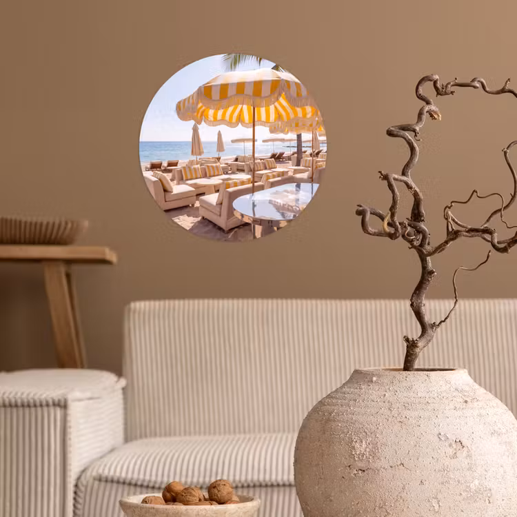 Behangcirkel - Strand - Ligbedden - Vakantie - Modern - Geel — 2